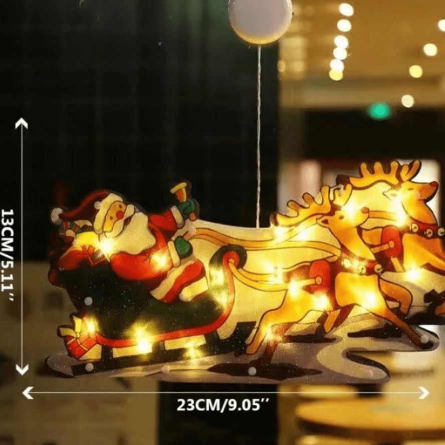 LumaNest Christmas Window Lights — Compact Dual-Sided Festive Glow, Warm Interior Exterior Lighting