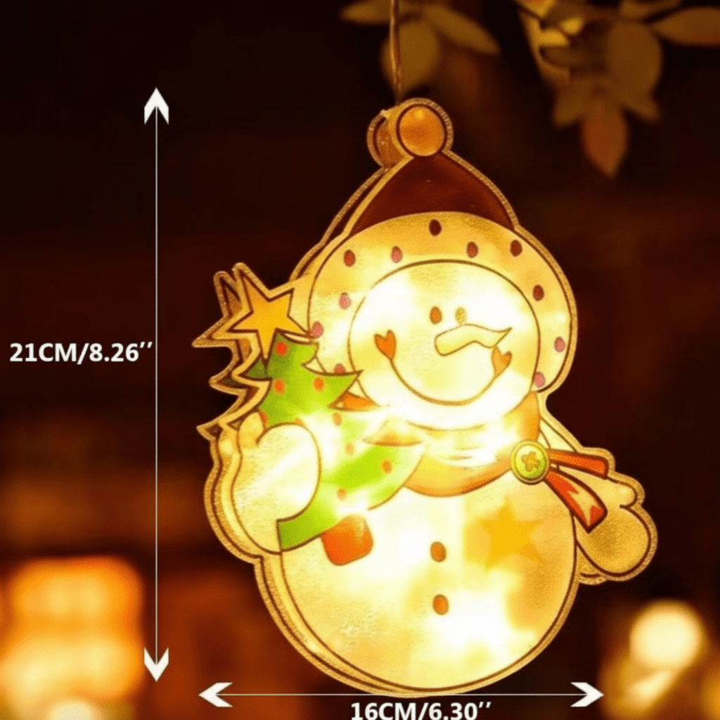 LumaNest Christmas Window Lights — Compact Dual-Sided Festive Glow, Warm Interior Exterior Lighting