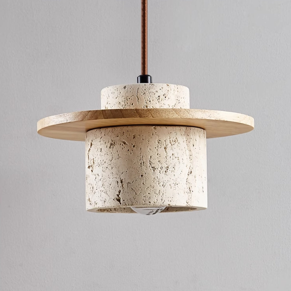 AuroraStone Travertine Pendant Light Fixture For Ceiling Mount