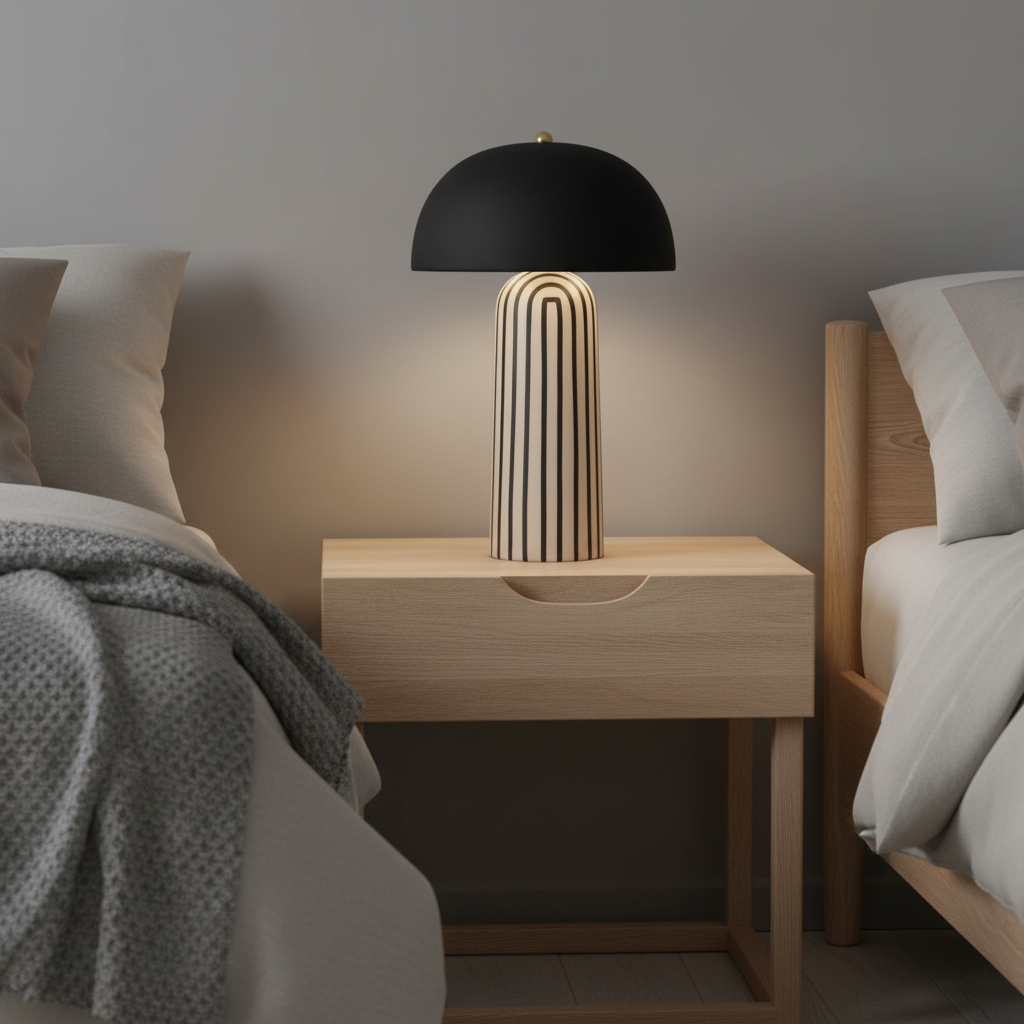 Aurora Stripe Ambient LED Desk Lamp For Bedside Use, And Living Areas