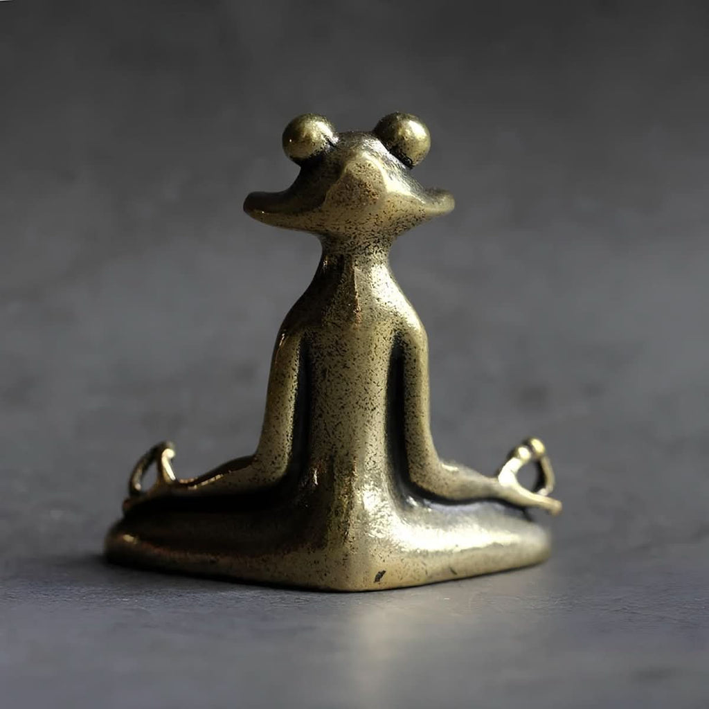 Portaincienso de rana meditadora ZenHaven de latón macizo