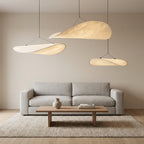 Japandi Style Pendant Light With Silk Shade For Dining And Living Areas