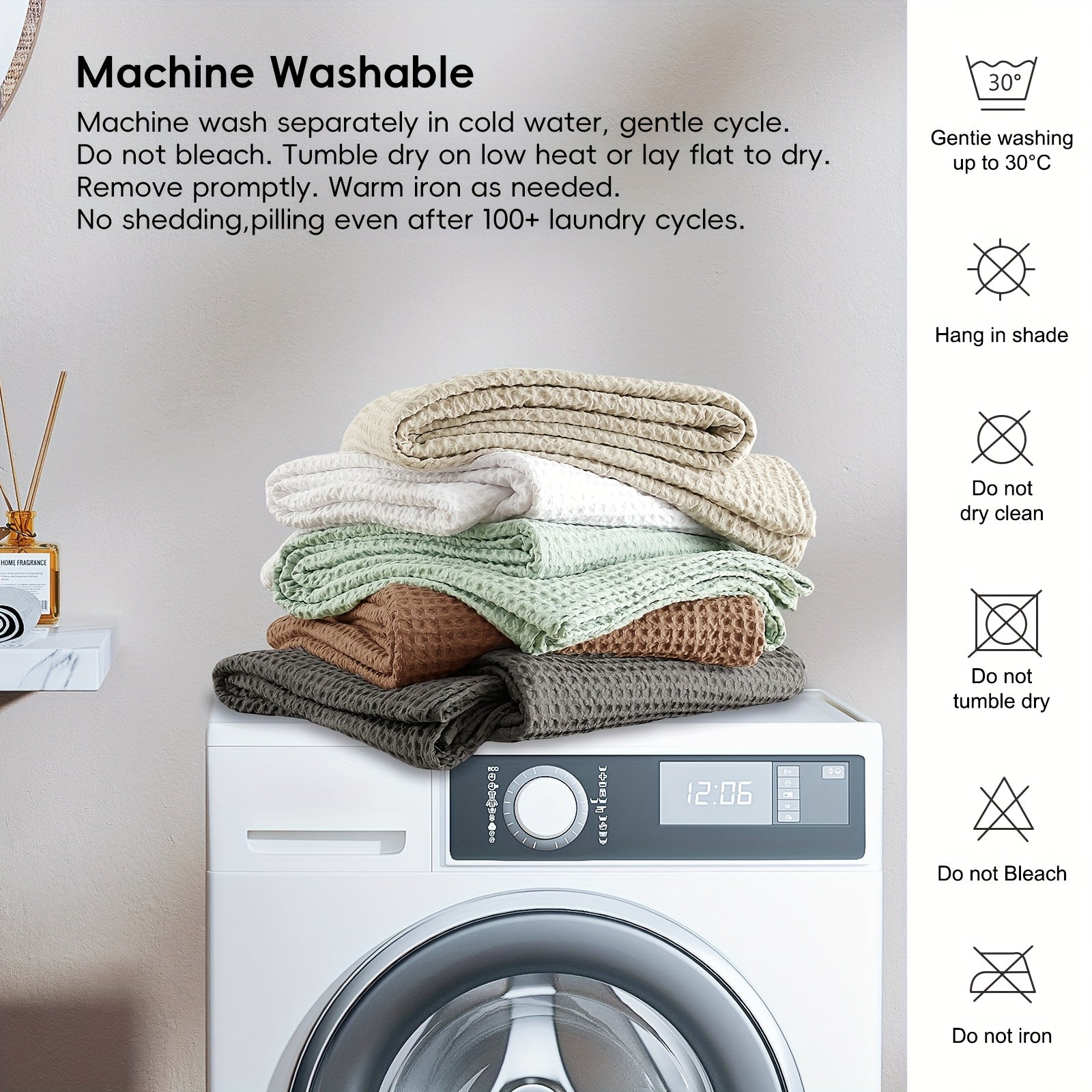 Lightweight Waffle Throw Blanket for Cozy All-Season Comfort - Euroselle