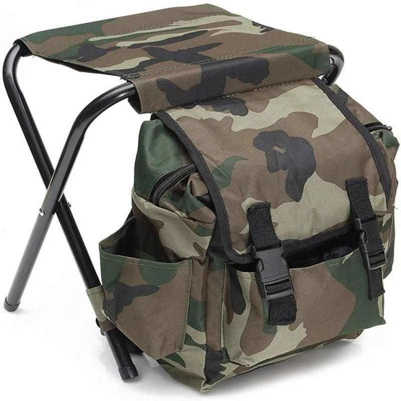 TrailChair 3v1 maskovací batoh — skládací židle, vestavěná chladicí taška