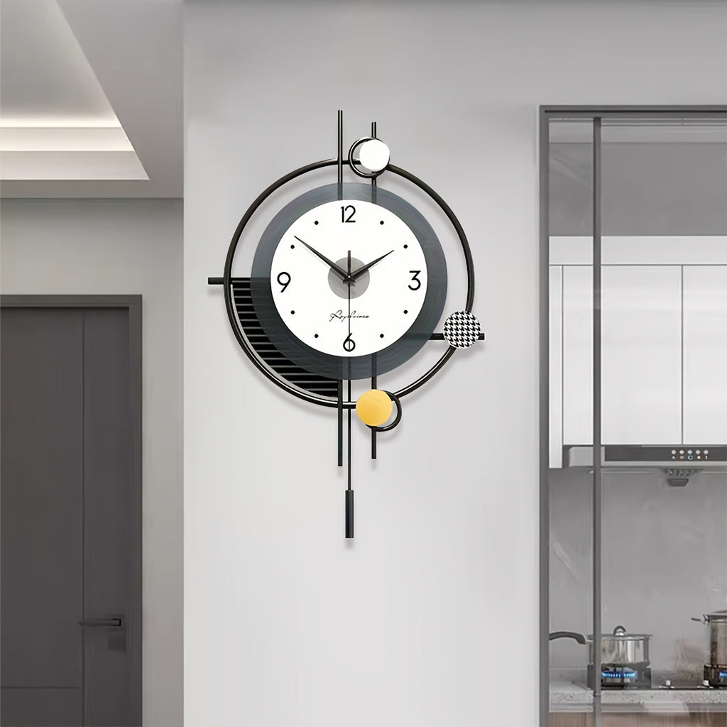 Sleek Living Room Clock with Simple Design Accent - Euroselle