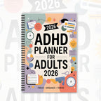 FOCUSVAULT – 2026 Eksklusiv ADHD Voksenplanlægger Struktureret Daglig og Ugentlig Produktivitetsjournal - Euroselle