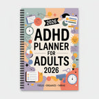 FOCUSVAULT – 2026 Eksklusiv ADHD Voksenplanlægger Struktureret Daglig og Ugentlig Produktivitetsjournal - Euroselle