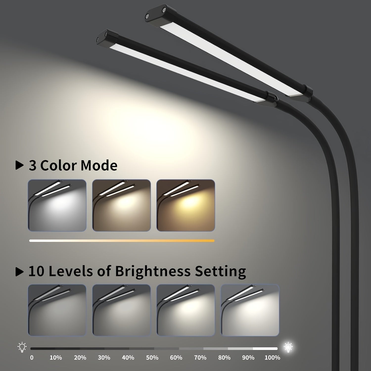 Dual-Tube Clip-On LED Reading Lamp - Euroselle