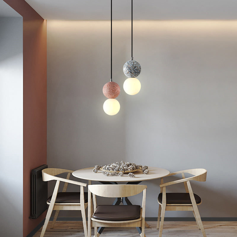 LumaNova Modern Bulbs Small LED Pendant Lamps Black White Glass Dining Table