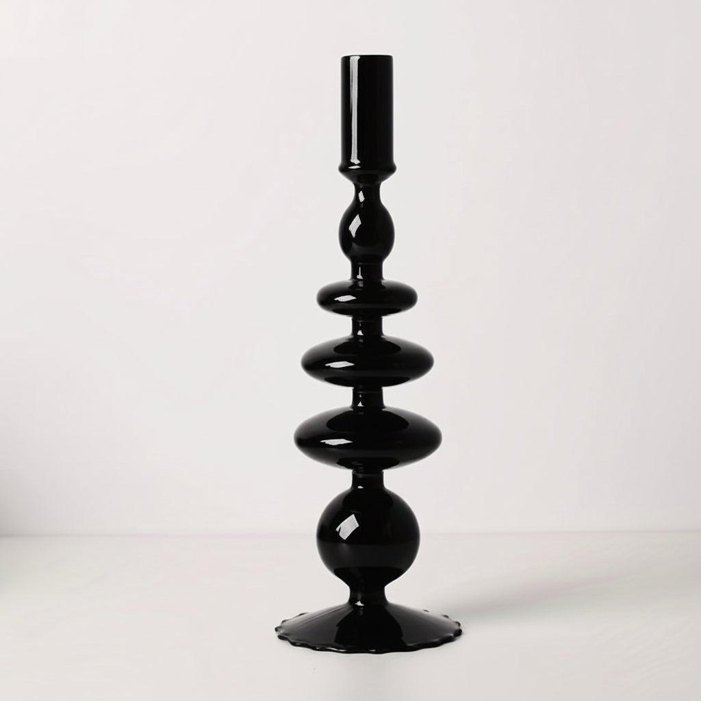 Minimalist Glass Candle Holder Vase Decorative Art Piece - Euroselle