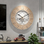 Vintage Iron & Wood Wall Statement Clock - Euroselle