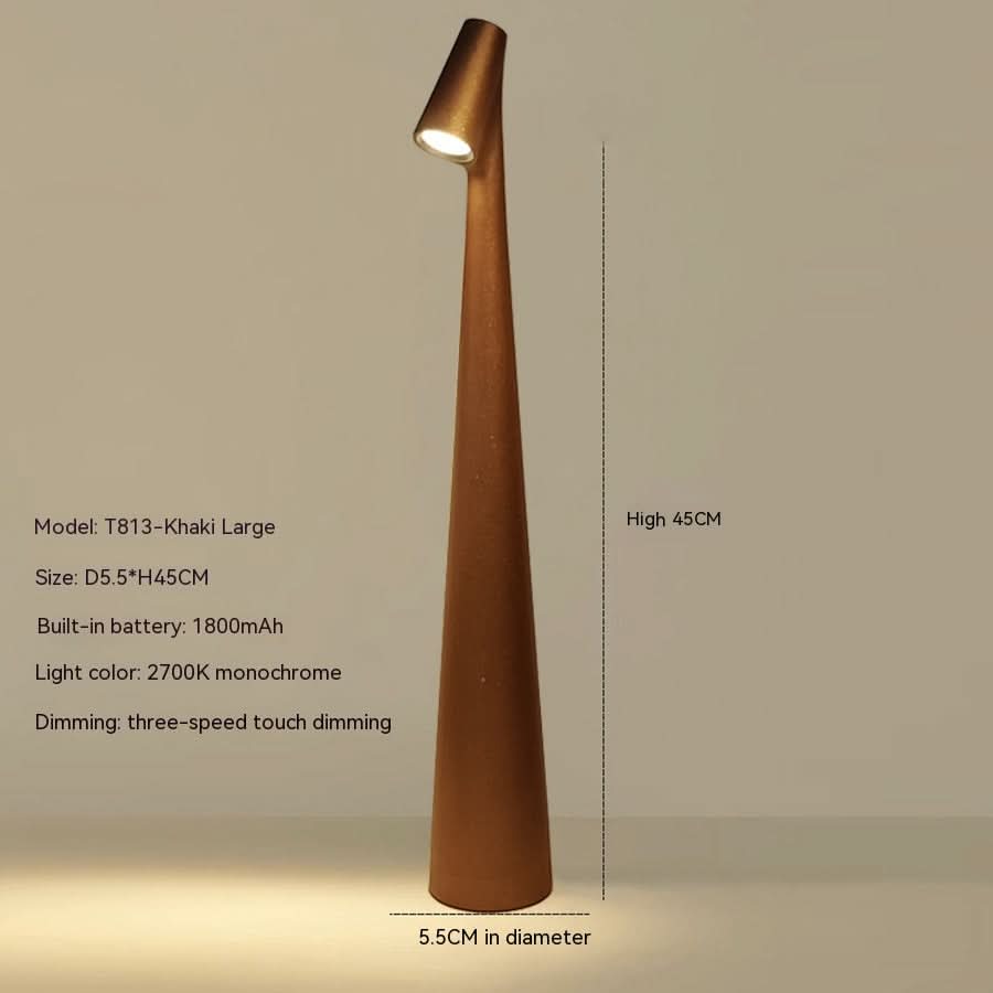Lámpara de mesa metálica recargable y elegante — Luz LED cálida sin cables