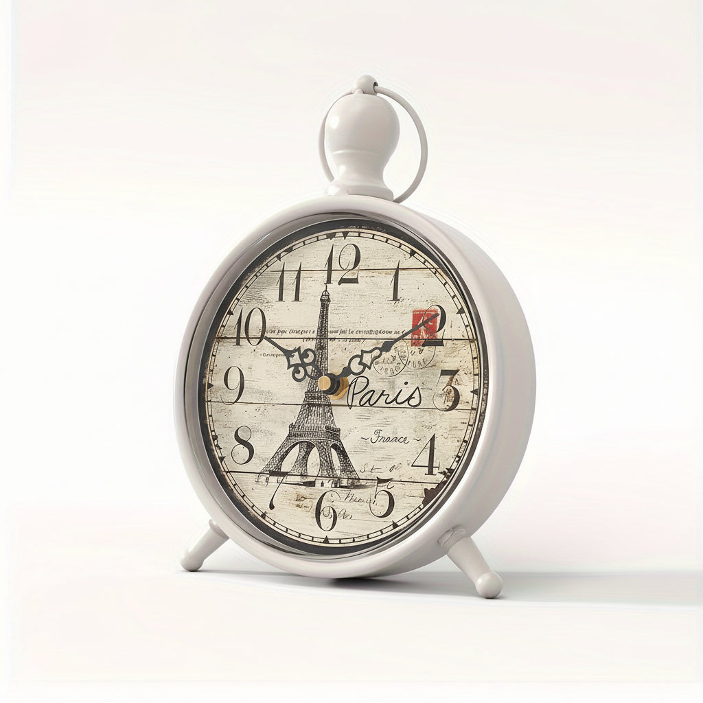 Elegant Eiffel Tower Desk Clock, Non-Ticking - Euroselle