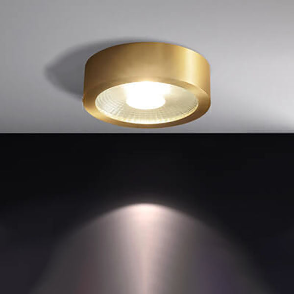 מנורת תקרה שקועה ועגולה עם LED, פרופיל נמוך במיוחד, 5 in, גימור נחושת