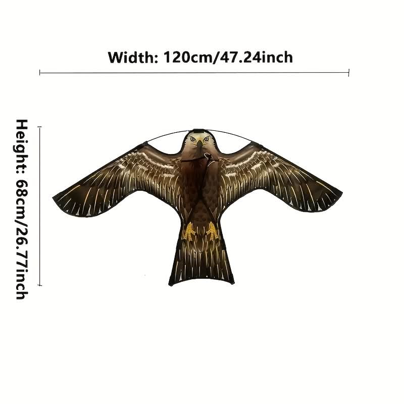 Raptor-Drachenattrappe — windbetriebene Vogelabwehr für Nutzpflanzen