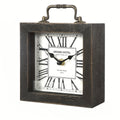 Rustic Wooden Shelf Clock with Glass Cover for Home Decor - Euroselle