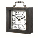 Rustic Wooden Shelf Clock with Glass Cover for Home Decor - Euroselle