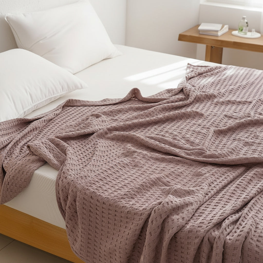 Waffle Weave Cotton Quilt Blanket - Euroselle