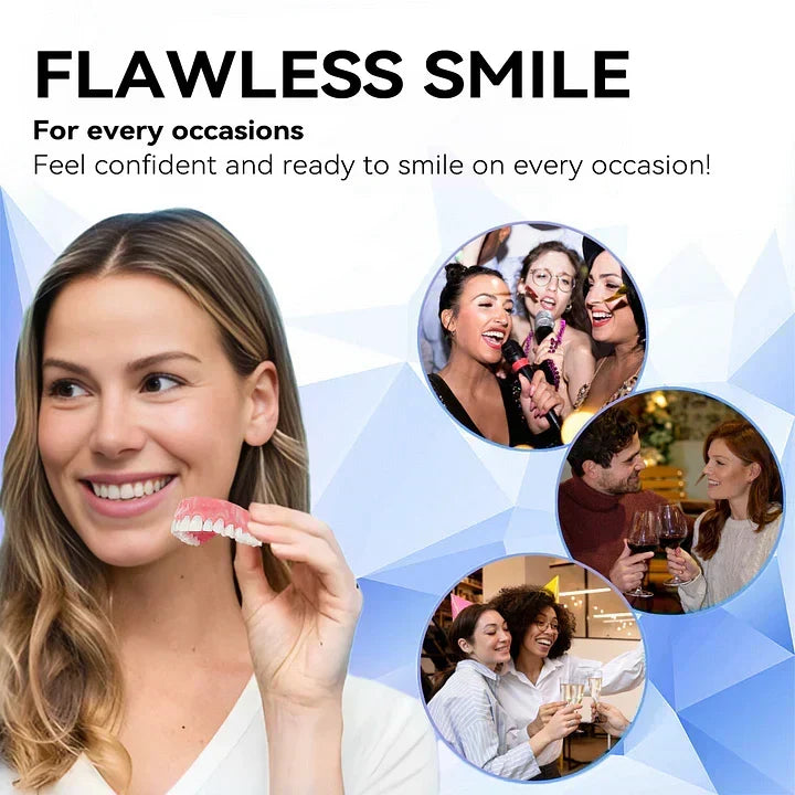 Facettes dentaires cosmétiques réutilisables pour adultes — Sourire à clipser doublé de silicone
