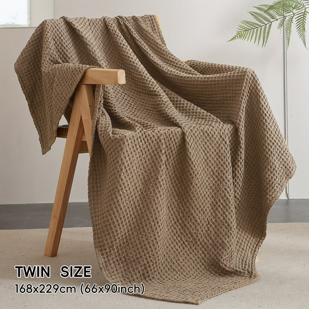 Lightweight Waffle Throw Blanket for Cozy All-Season Comfort - Euroselle