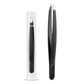 High-Precision Black Angled Eyebrow Tweezers - Euroselle