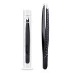 High-Precision Black Angled Eyebrow Tweezers - Euroselle