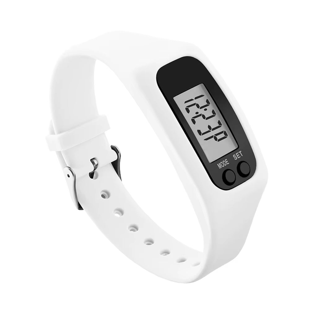 Digitální fitness tracker hodinky — LED počítadlo kroků a zobrazení kalorií