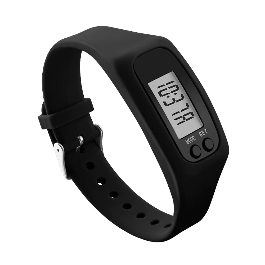 Digitální fitness tracker hodinky — LED počítadlo kroků a zobrazení kalorií