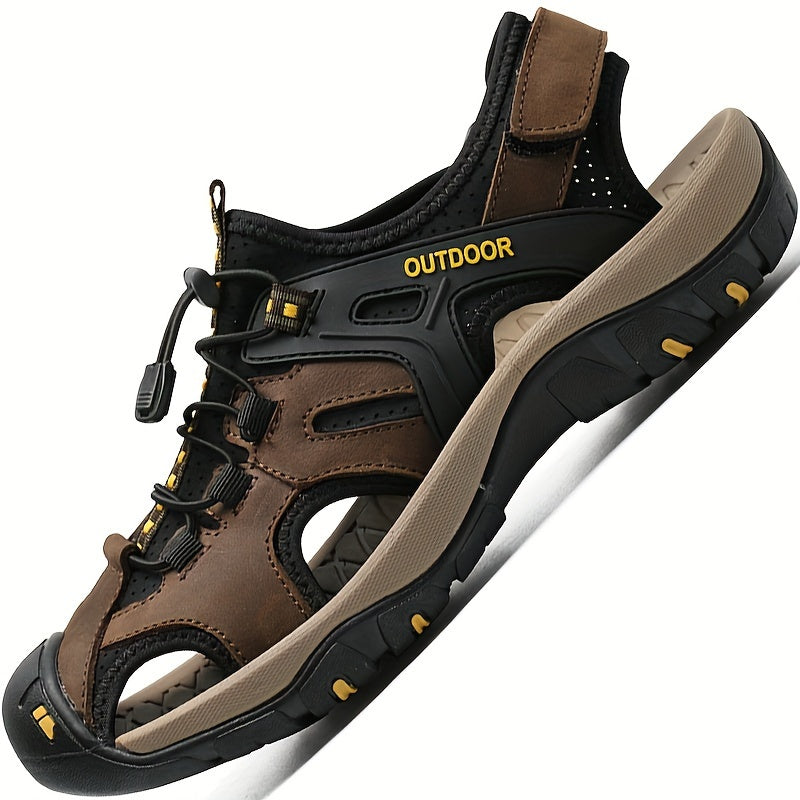 Men's Closed-Toe Sport Sandals — Breathable Rubber Sole, Elastic Strap