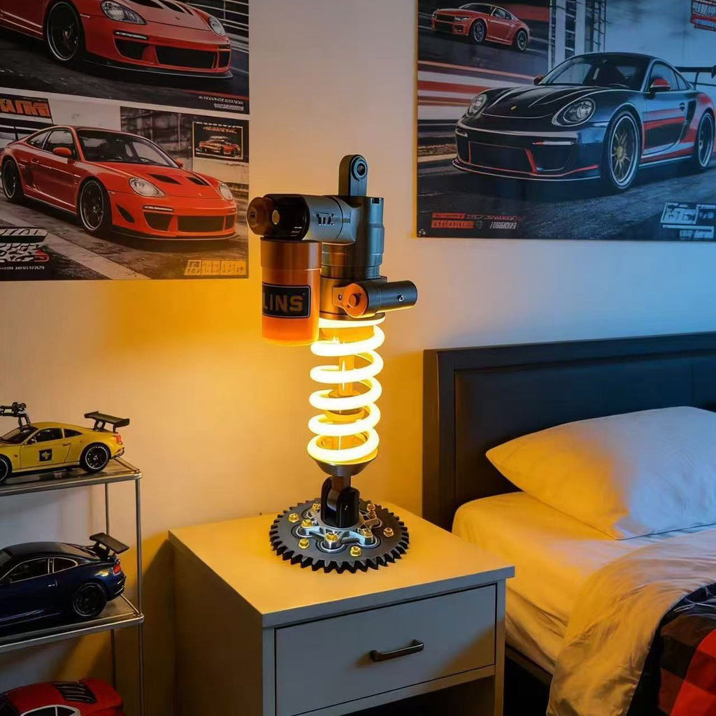 赛车减震器台灯 — 可充电 LED，触控调光
