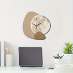 Designer Wooden Wall Clock with Golden Highlights - Euroselle