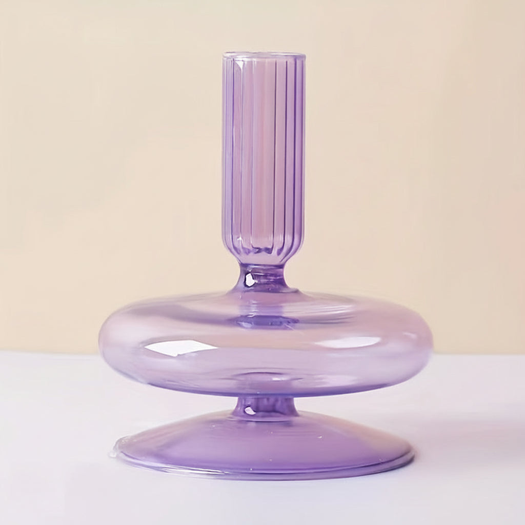 Minimalist Glass Candle Holder Vase Decorative Art Piece - Euroselle