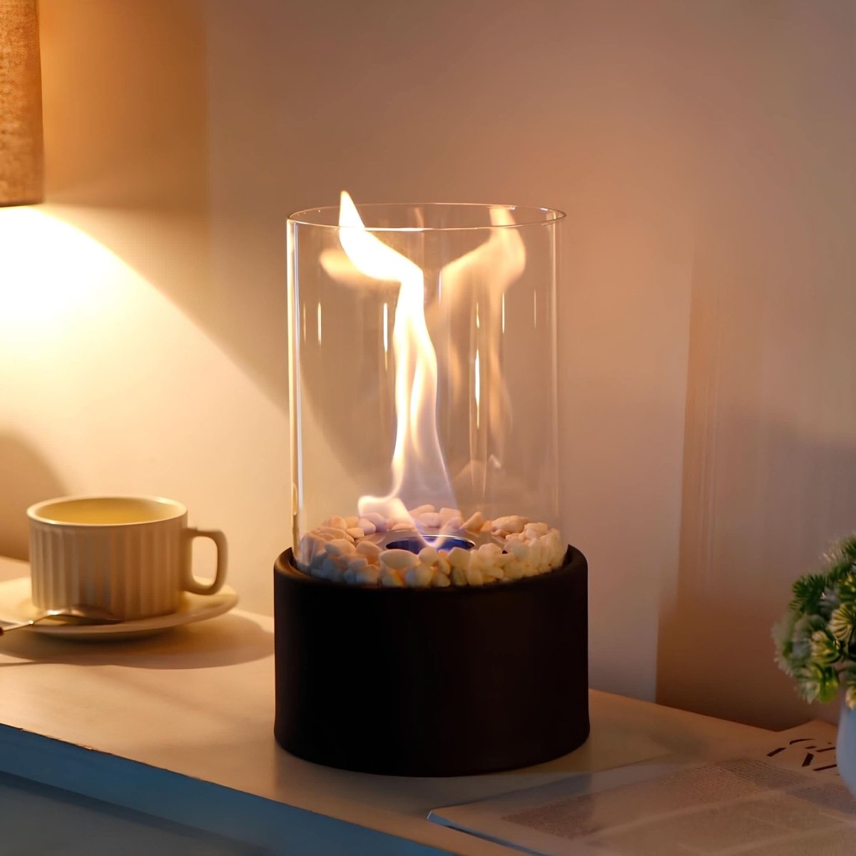 Lampe à huile en verre rechargeable LumaGlow — Lueur chaleureuse de bougie