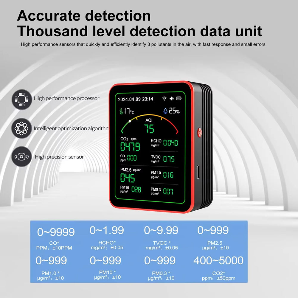 15-in-1-WLAN-Luftqualitätsmessgerät — CO2-, VOC- und PM2.5-Detektor