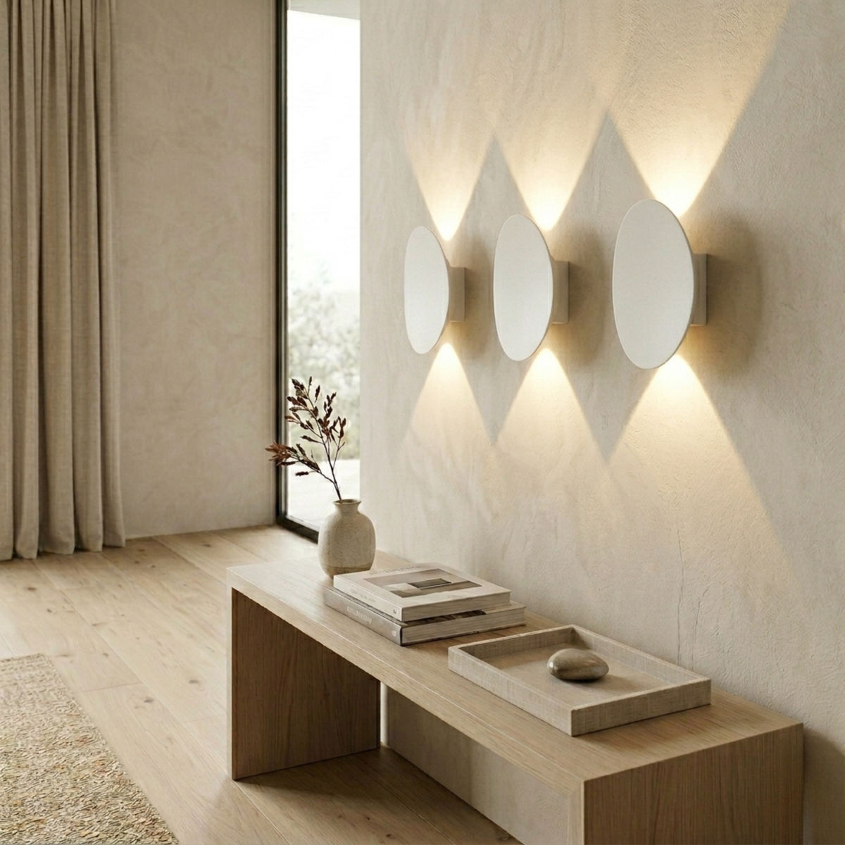 Aplique de pared de aluminio con luz hacia arriba y hacia abajo — Formas ovaladas y rectangulares compactas