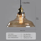Retro Industrial Glass Pendant Light For Home And Bar