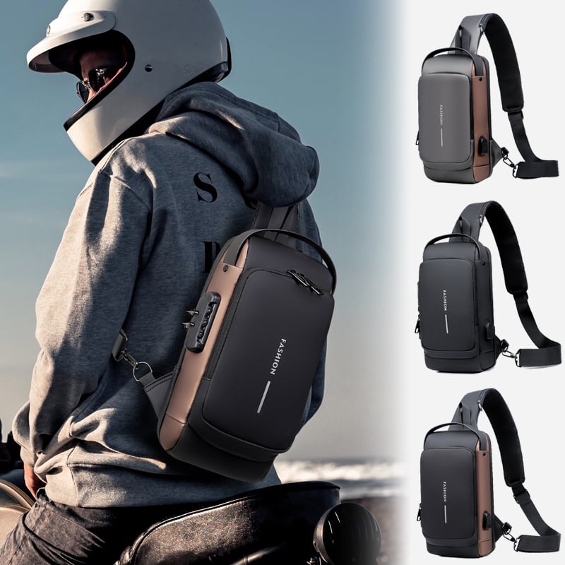 Crossbody-slingtaske — vandafvisende, USB-port, TSA-lås
