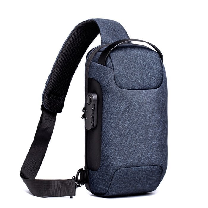 Crossbody-slingtaske — vandafvisende, USB-port, TSA-lås