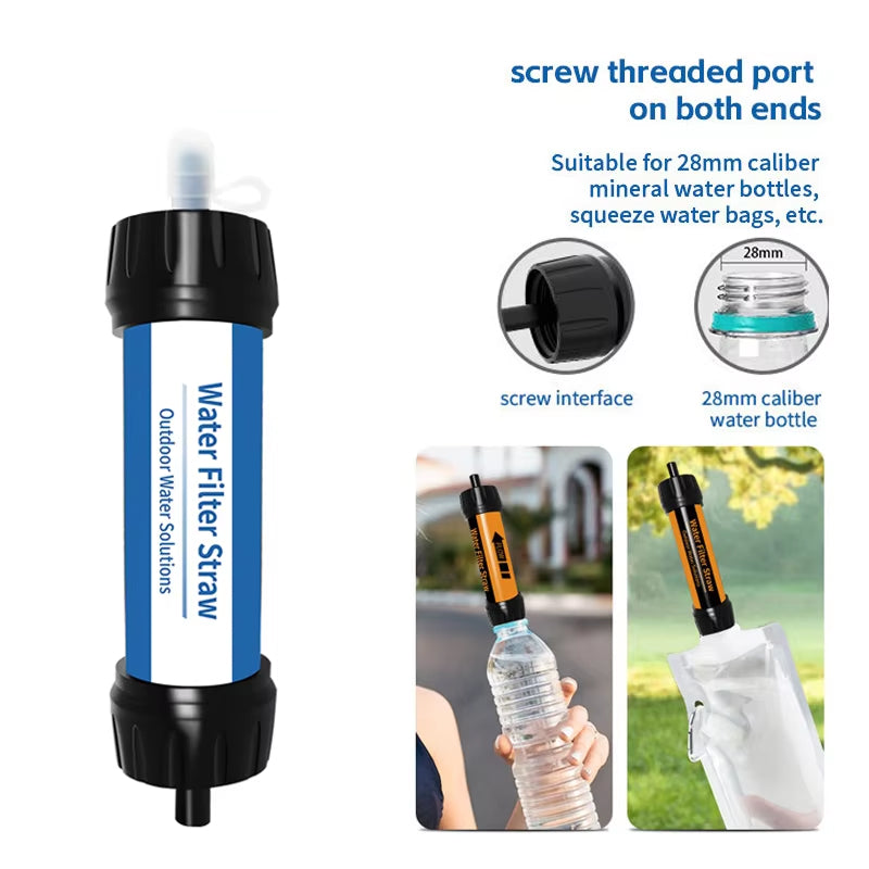 Portable Survival Water Filter Straw — 4000L Capacity, 0.01