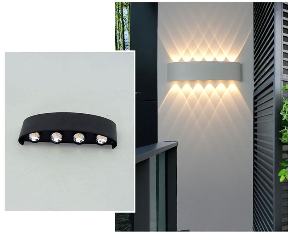 Aplique de pared LED para exteriores AstraGlow — Impermeable, diseño de aluminio de bajo consumo