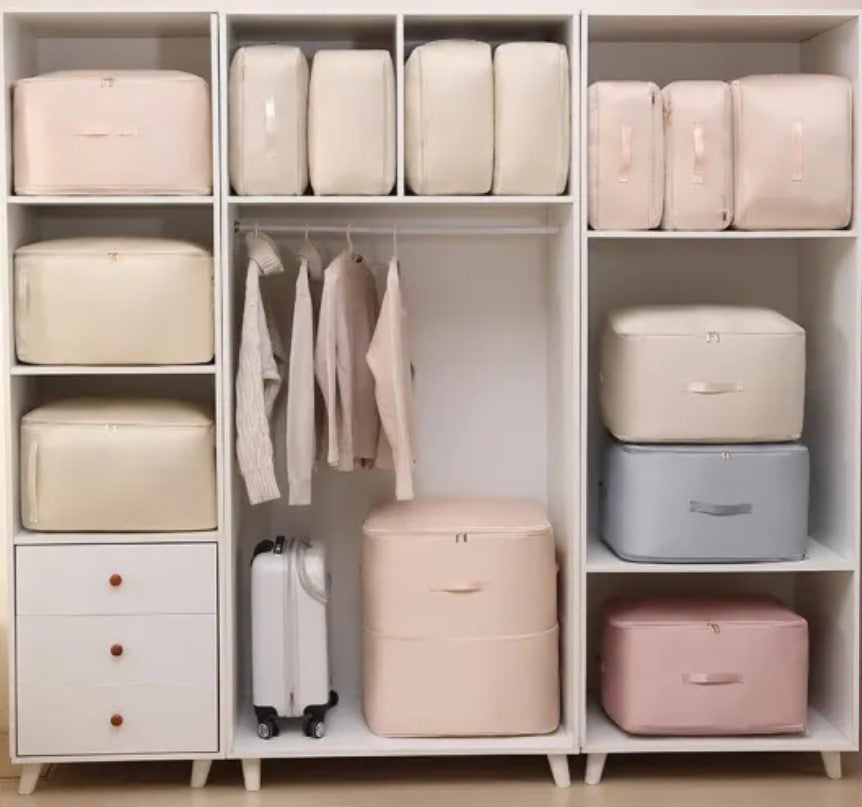 Conjunto de sacos de armazenamento a vácuo - organizador de armário impermeável e empilhável