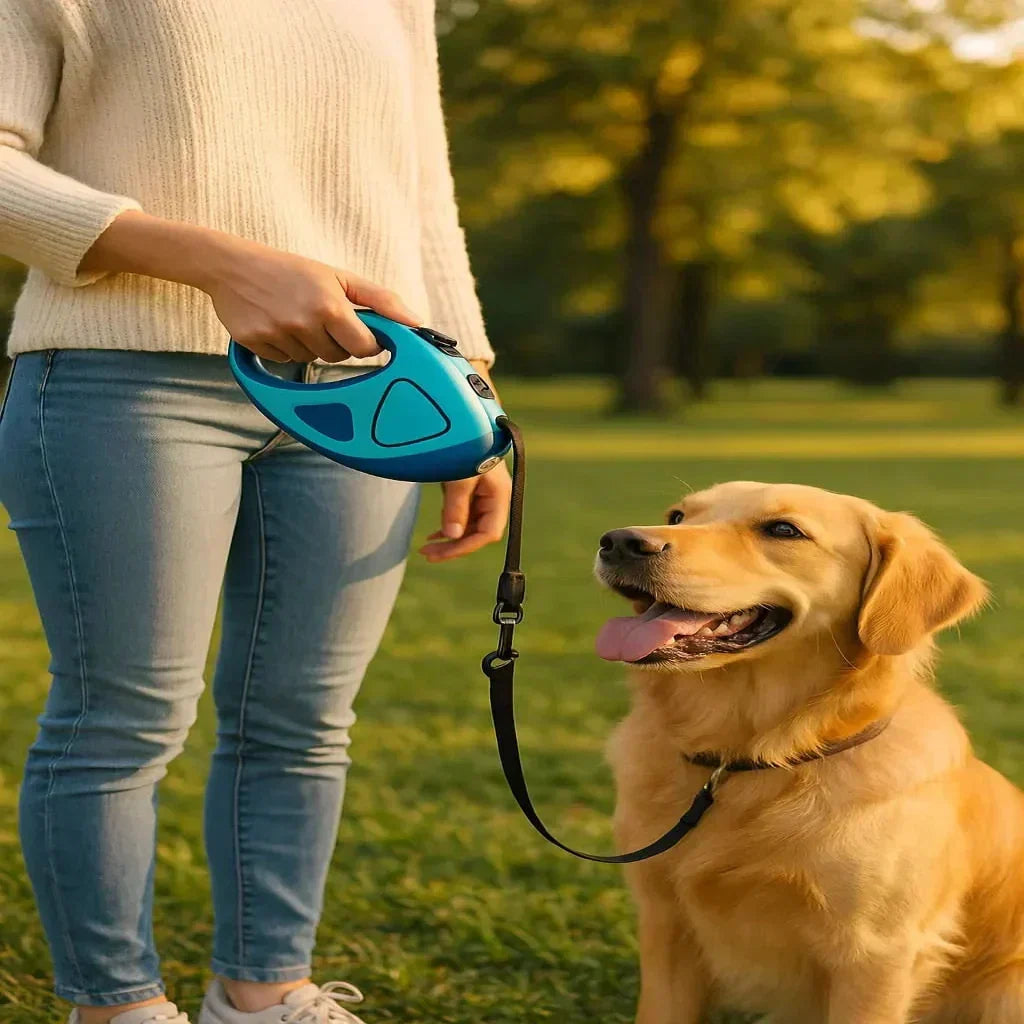 LuminaGrip Automatic Dog Leash — Built-In LED Light, Anti-Slip Handle