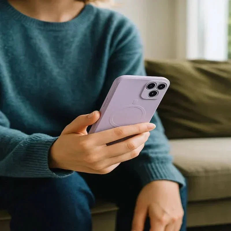 NovaGuard Soft Silicone Case for iPhone 17 — Embedded Magnets, Textured Secure Grip