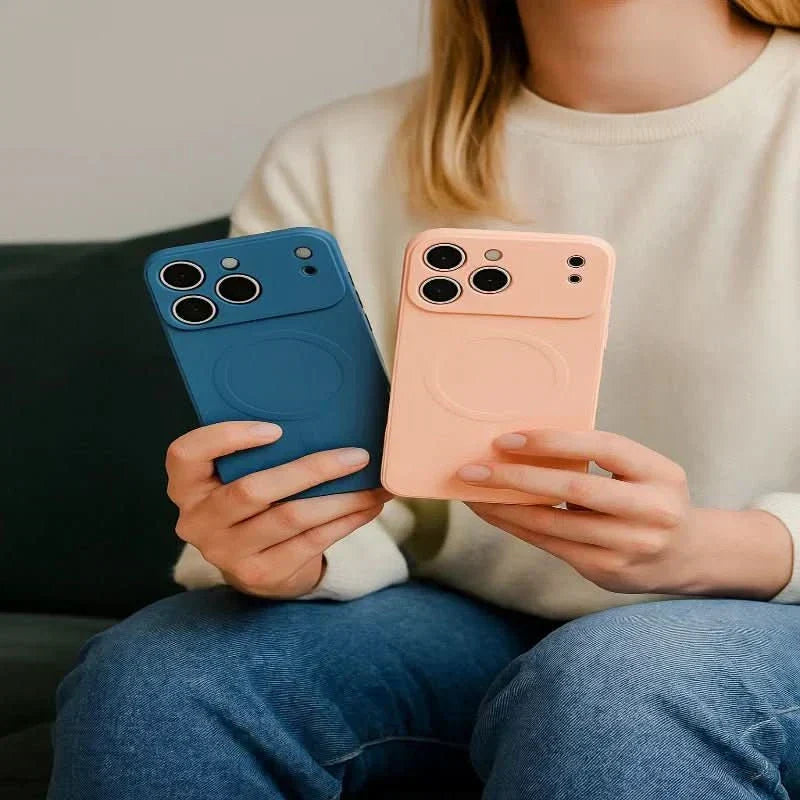 NovaGuard Soft Silicone Case for iPhone 17 — Embedded Magnets, Textured Secure Grip