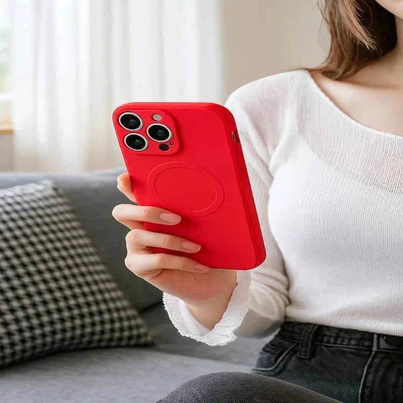 NovaGuard Soft Silicone Case for iPhone 17 — Embedded Magnets, Textured Secure Grip