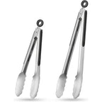 Stainless Steel Kitchen Tongs with Silicone Grip & Locking Feature - Euroselle