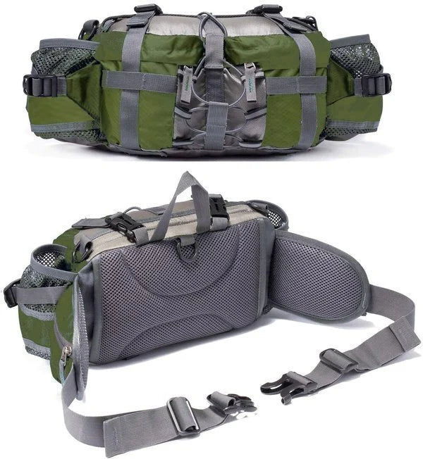 Riñonera ligera impermeable para correr con portabotellas, para senderismo, jogging y viajes