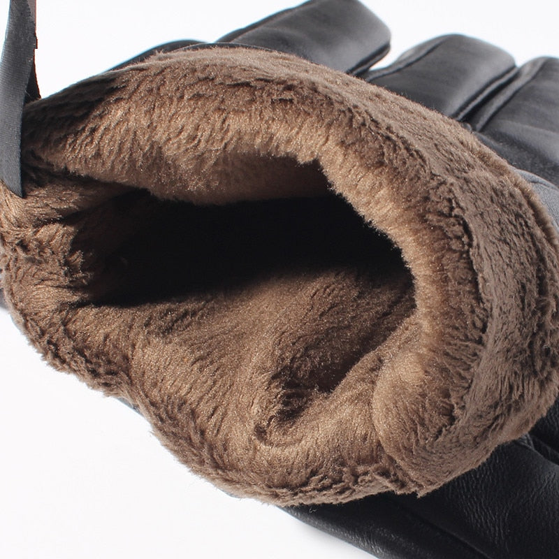 Genuine Sheepskin Winter Gloves — Waterproof, Fleece-Lined