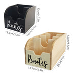 4-Compartment Wooden Remote Organizer Box | No Electricity Needed - Euroselle