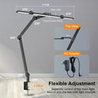 24W Adjustable LED Desk Lamp with Clamp - Euroselle